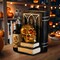 Halloween Skull Heads with Books Statue Head Sculptures Table Sign Decor(black)